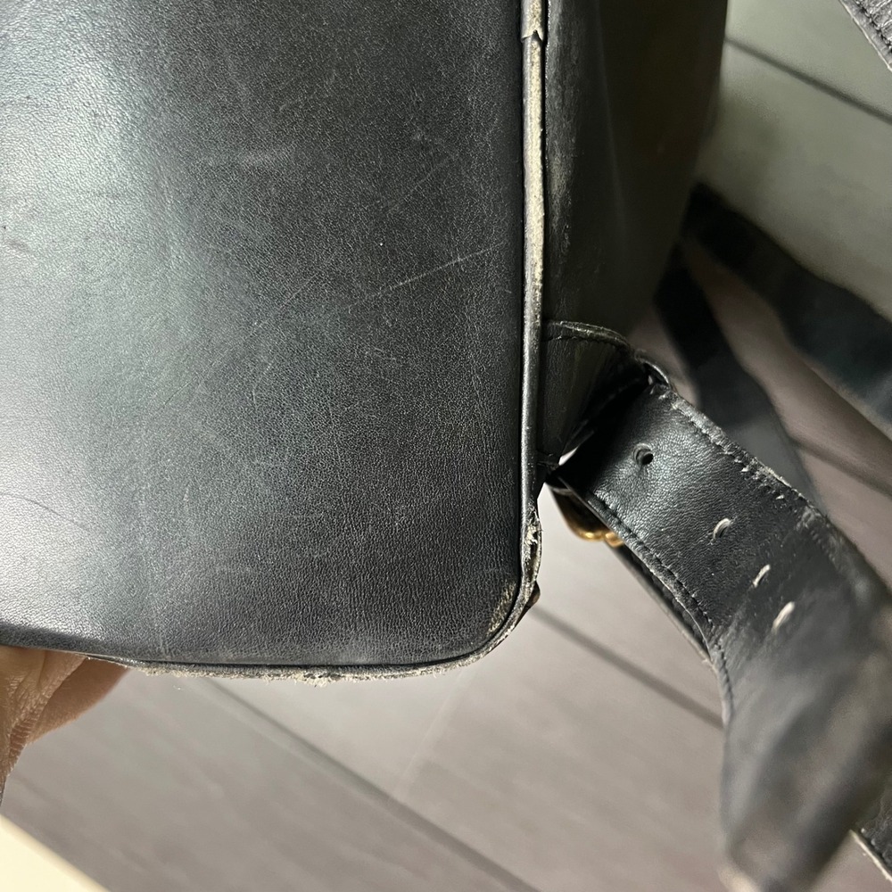 Coach VTG Black Leather Backpack Bucket Daypack USA Made 90s Rare PROJECT BAG - Picture 9 of 15